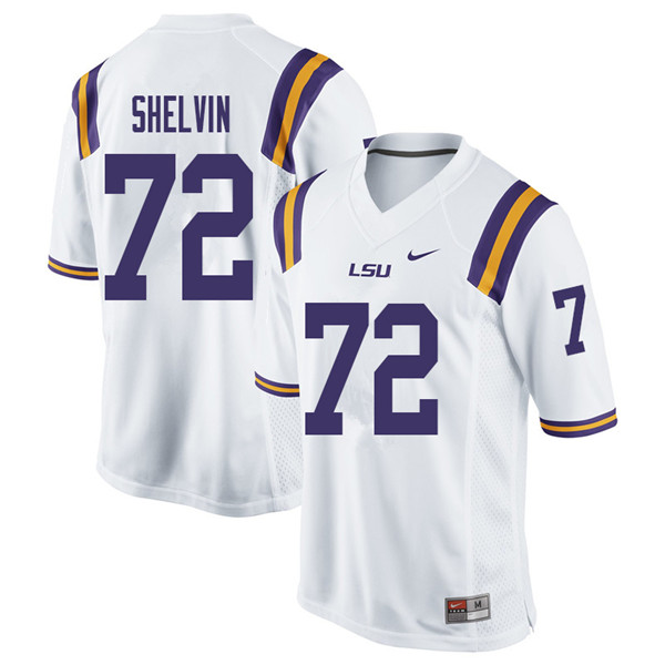 Men #72 Tyler Shelvin LSU Tigers College Football Jerseys Sale-White - Click Image to Close